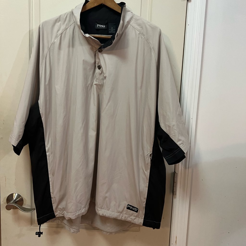 Ping Mens Xl Short Sleeve Quarter Button Windbreaker